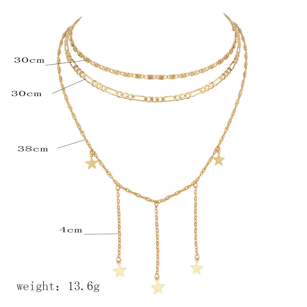 Women Necklace Chains,Nmch Fashion Tassel Multilayer Necklace Elegant Silver Gold Chain Jewelry Gift