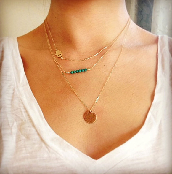 Women Necklace Chains,Nmch Fashion Tassel Multilayer Necklace Elegant Silver Gold Chain Jewelry SN0726G