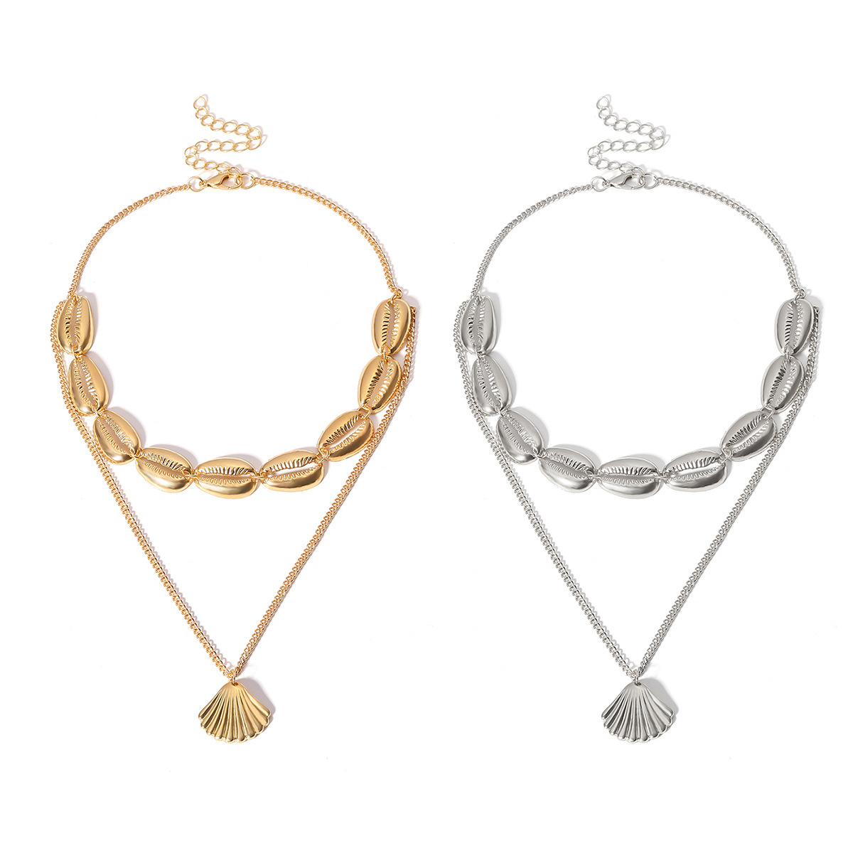 Women Necklace Chains,Nmch Fashion Tassel Multilayer Necklace Elegant Silver Gold Chain Jewelry SN0725GS