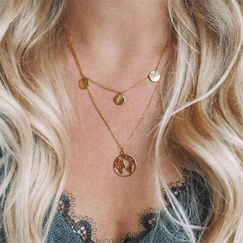 Women Necklace Chains,Nmch Fashion Tassel Multilayer Necklace Elegant Silver Gold Chain Jewelry SN0726G