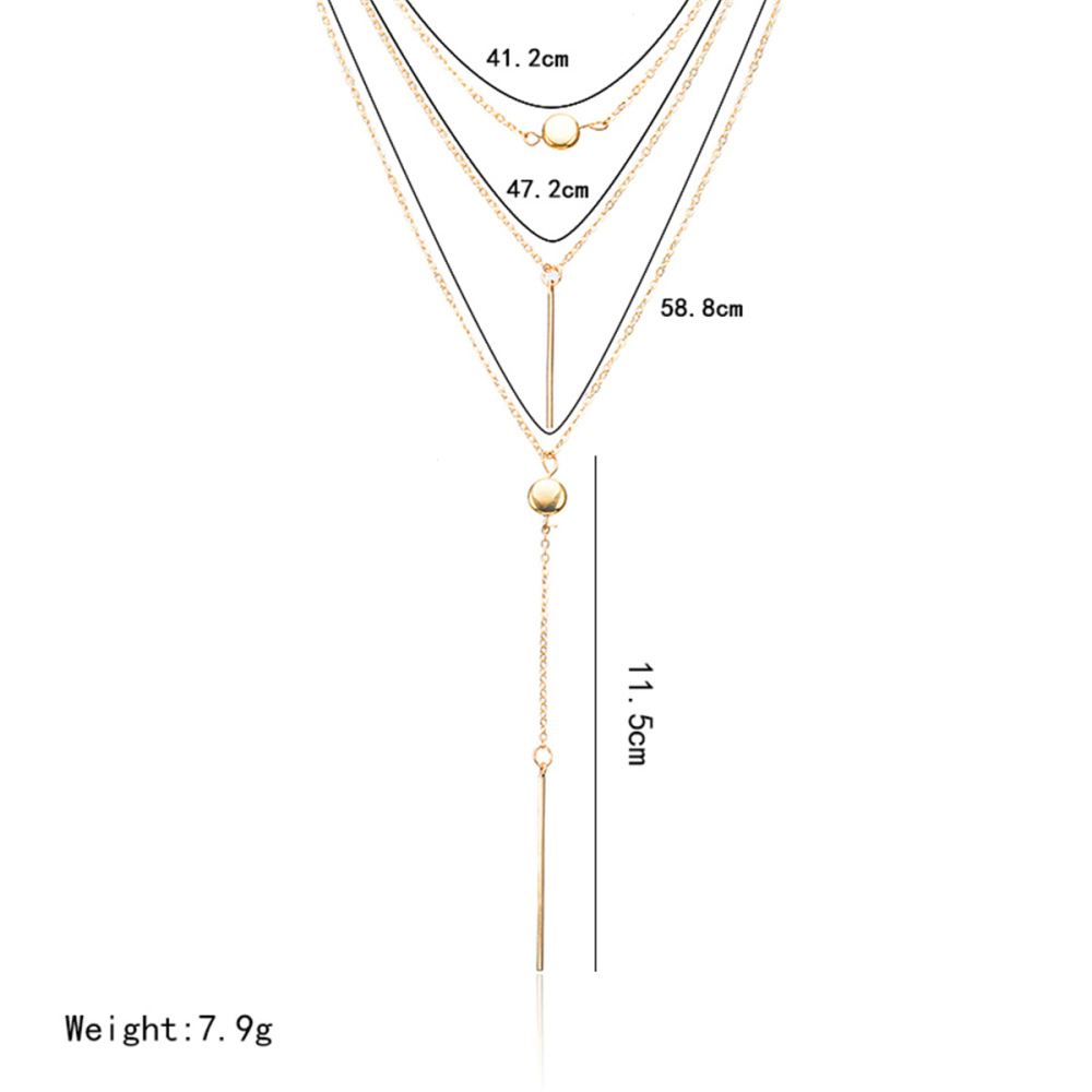 Women Necklace Chains,Nmch Fashion Tassel Multilayer Necklace Elegant Silver Gold Chain Jewelry SN0723G