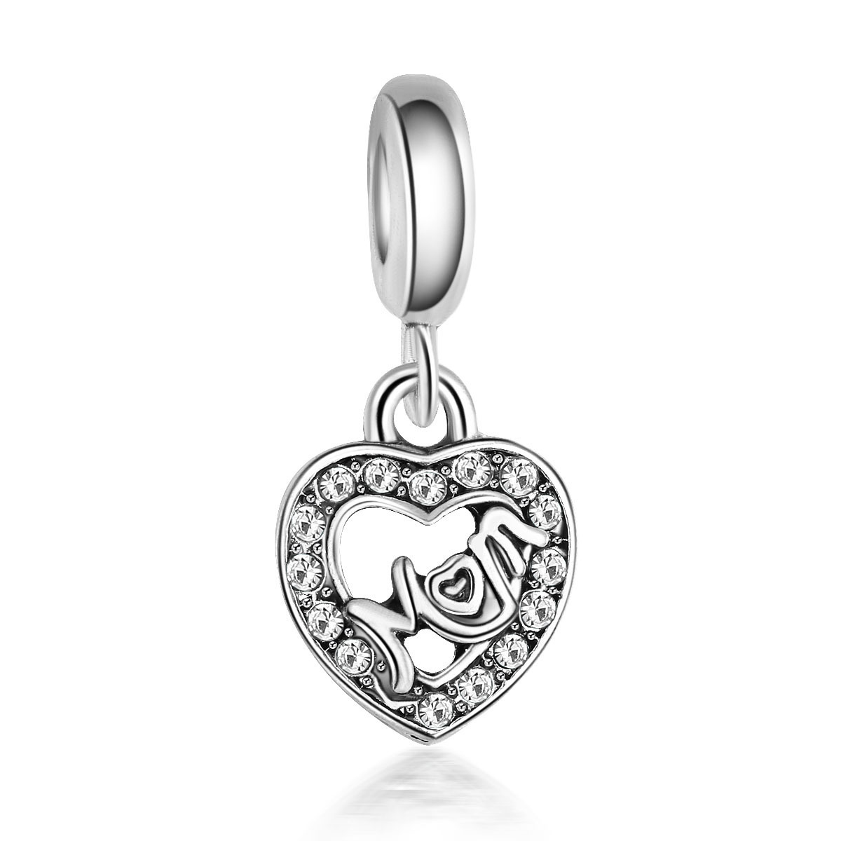 Lovely Green Beads Fit Original  Bracelet Necklace Big Hole DIY Charms Women Enamel Heart Shape Pendant Girl Gift-in Beads