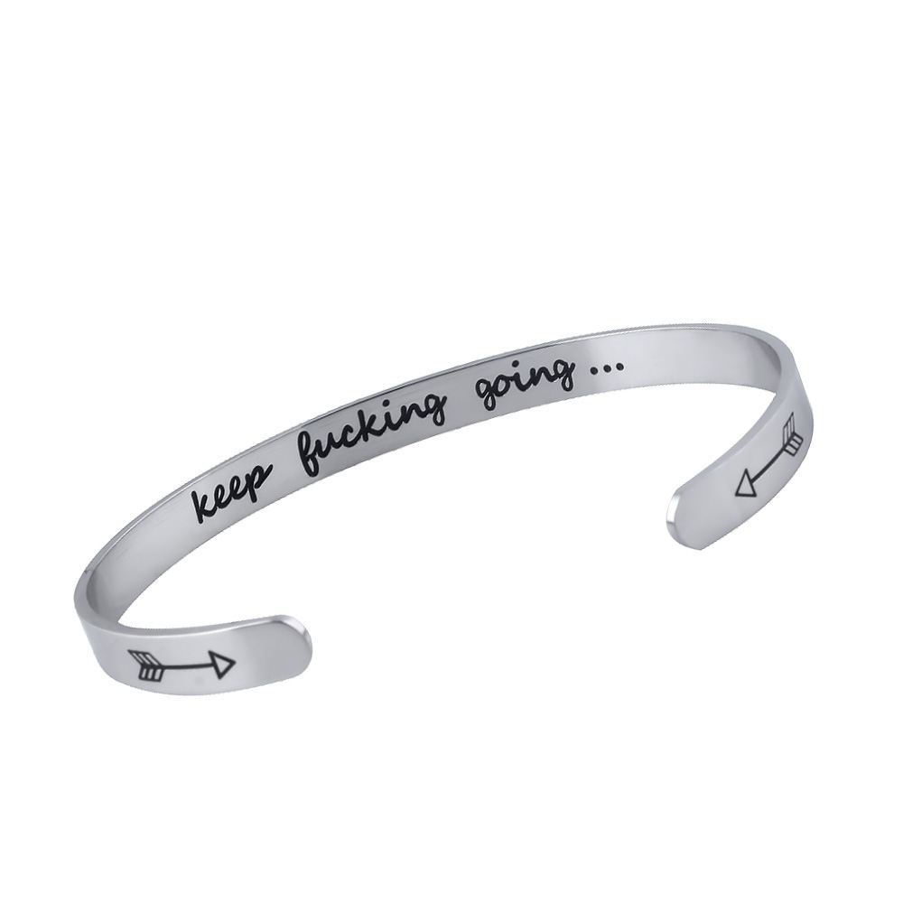 keep fucking going Stainless Steel Bracelet
