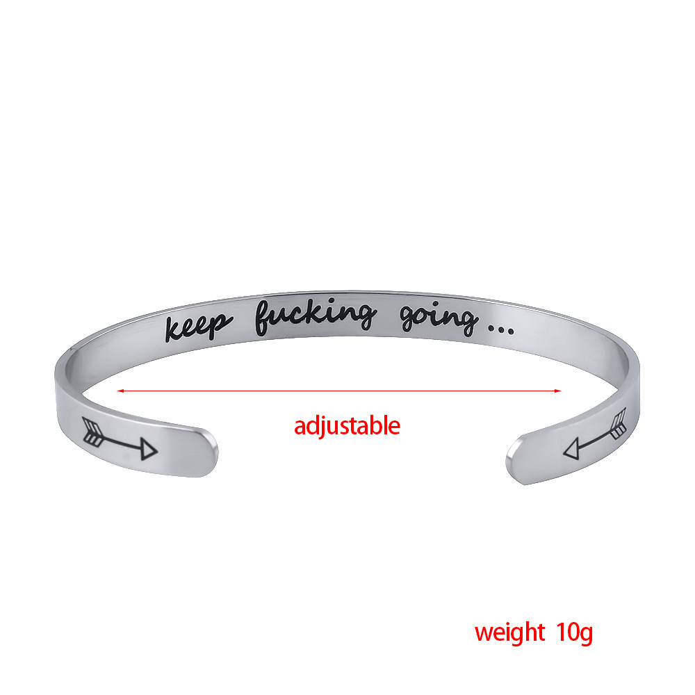 keep fucking going Stainless Steel Bracelet