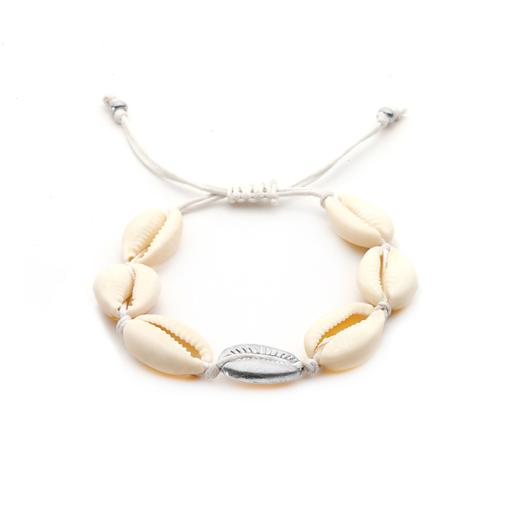 Natural Shell Gold Shell Cowry Beaded Friendship Bracelets Boho Fashion Beach Seashell Strand Bracelets Women Jewelry