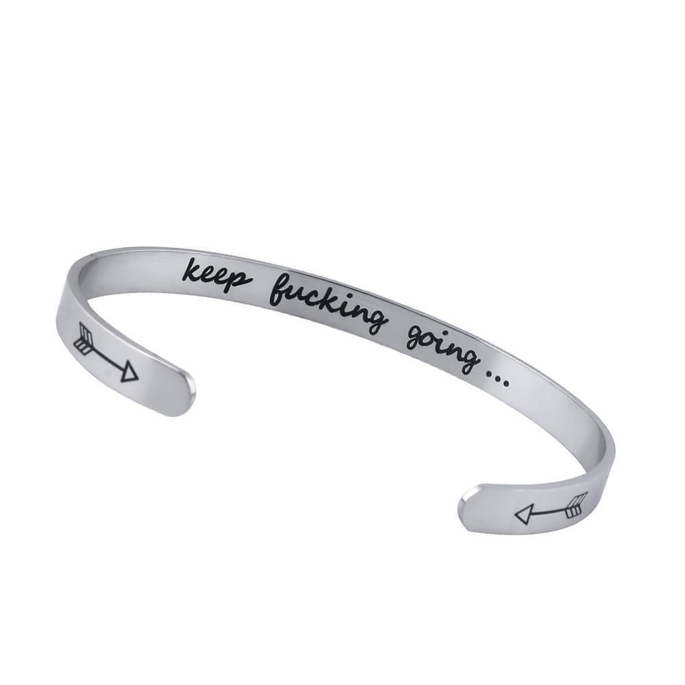 keep fucking going Stainless Steel Bracelet