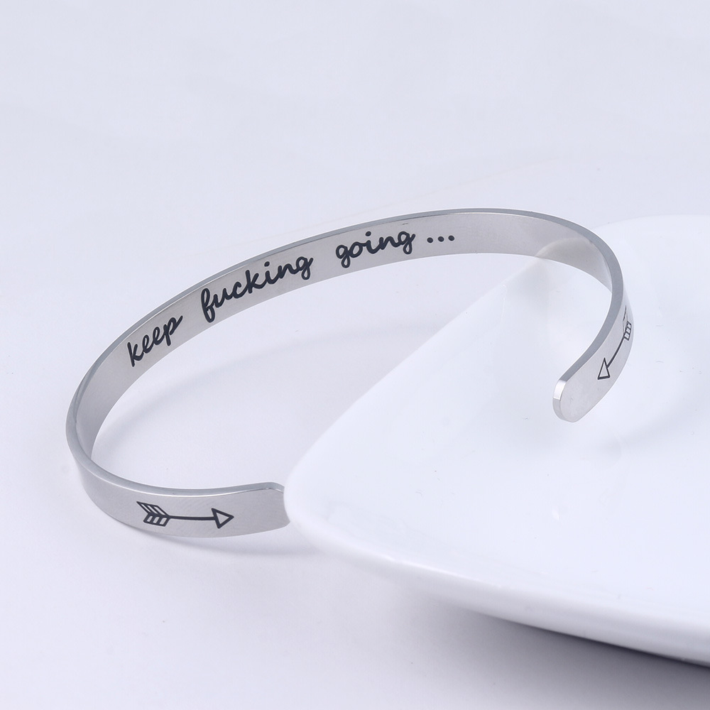 keep fucking going Stainless Steel Bracelet