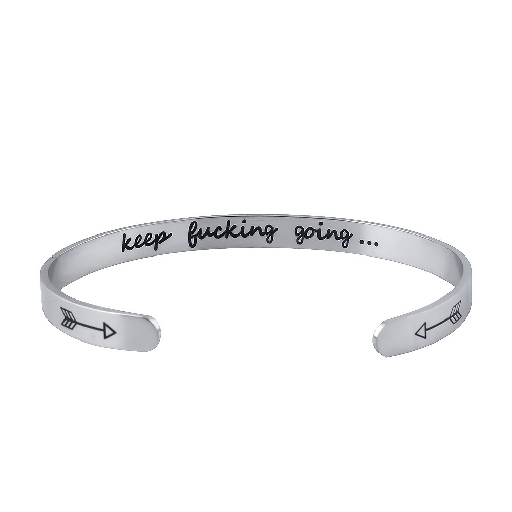 keep fucking going Stainless Steel Bracelet