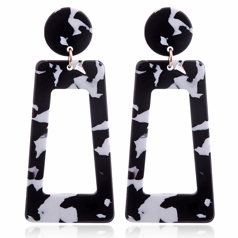 Mottled Acrylic Dangle Drop Earrings for Women Resin Stud Earrings Bohemian Statement Drop Dangle Earrings Fashion Jewelry
