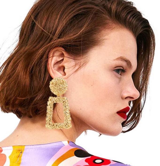 Mottled Acrylic Dangle Drop Earrings for Women Resin Stud Earrings Bohemian Statement Drop Dangle Earrings Fashion Jewelry
