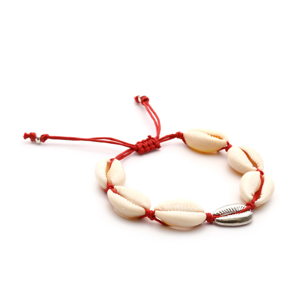 Natural Shell Gold Shell Cowry Beaded Friendship Bracelets Boho Fashion Beach Seashell Strand Bracelets Women Jewelry