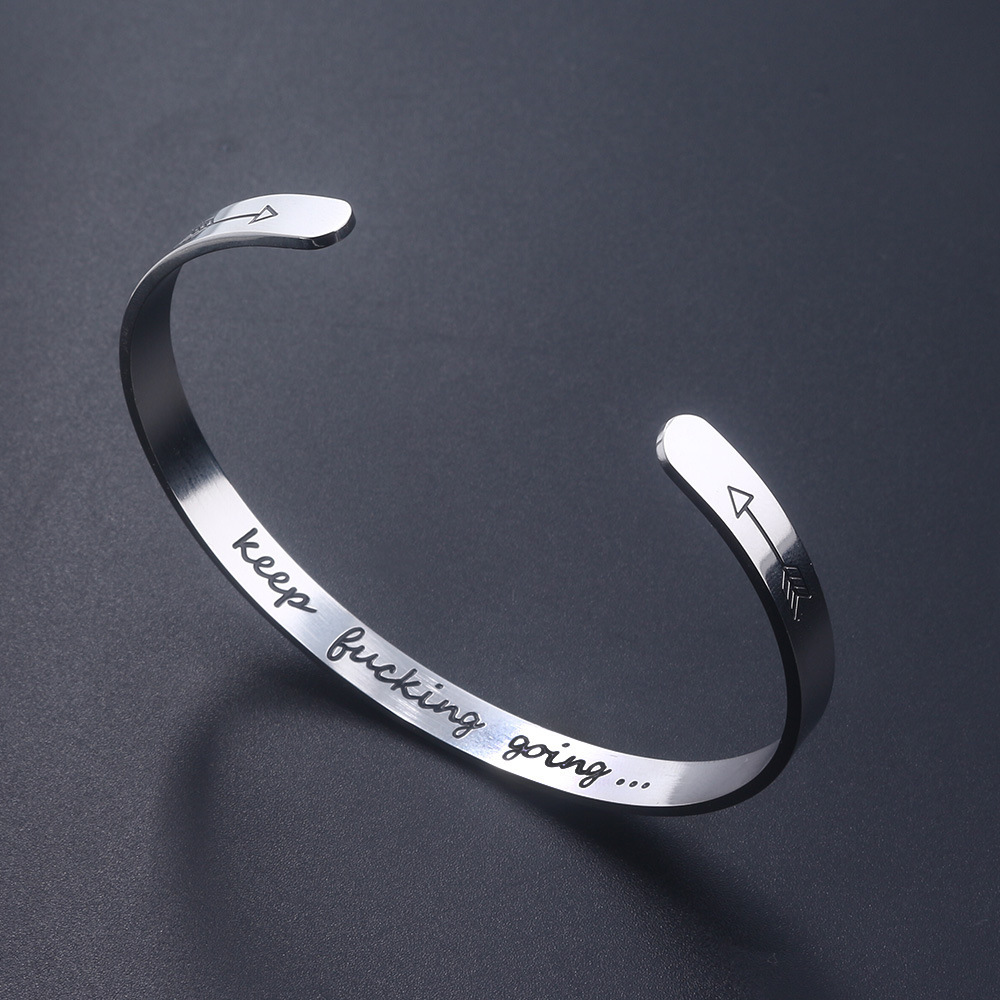 keep fucking going Stainless Steel Bracelet