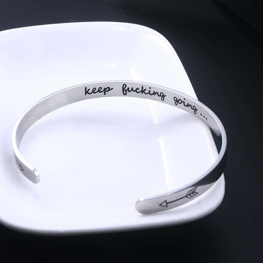 keep fucking going Stainless Steel Bracelet