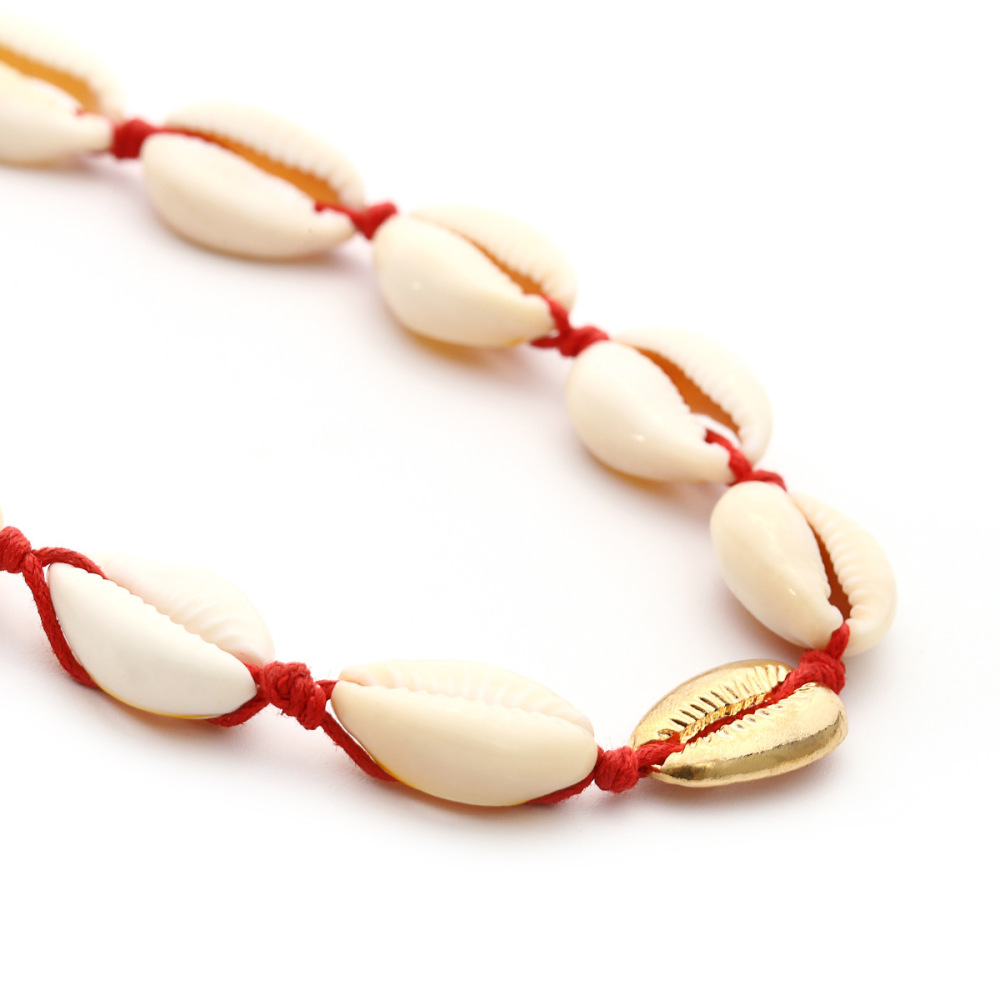 Natural Shell Gold Shell Cowry Beaded Friendship Bracelets Boho Fashion Beach Seashell Strand Bracelets Women Jewelry