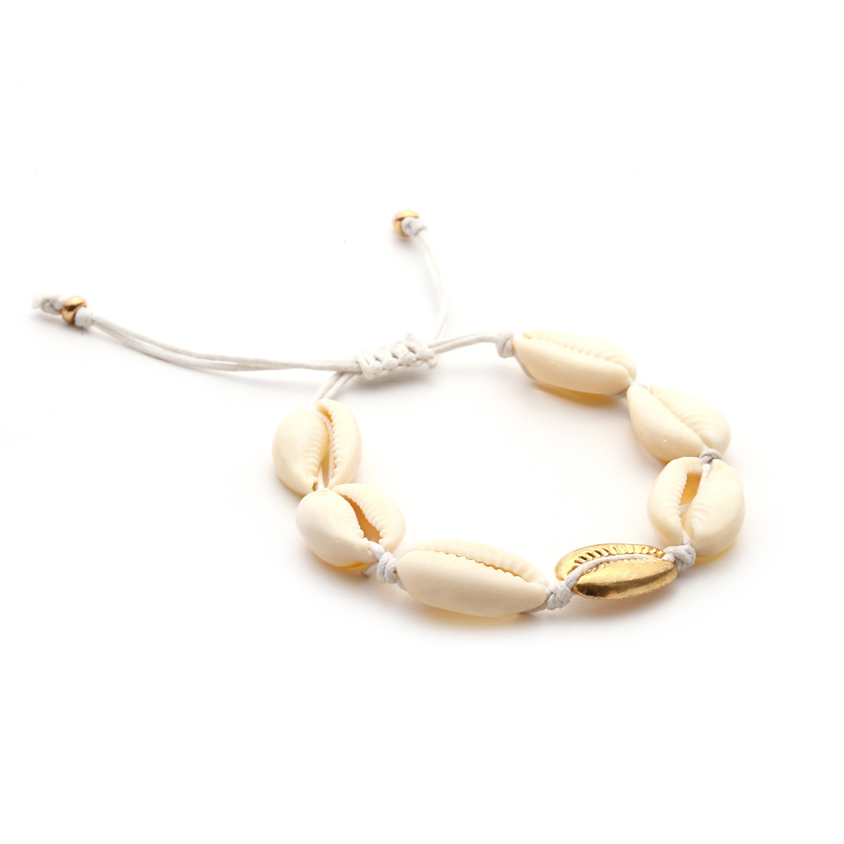 Natural Shell Gold Shell Cowry Beaded Friendship Bracelets Boho Fashion Beach Seashell Strand Bracelets Women Jewelry
