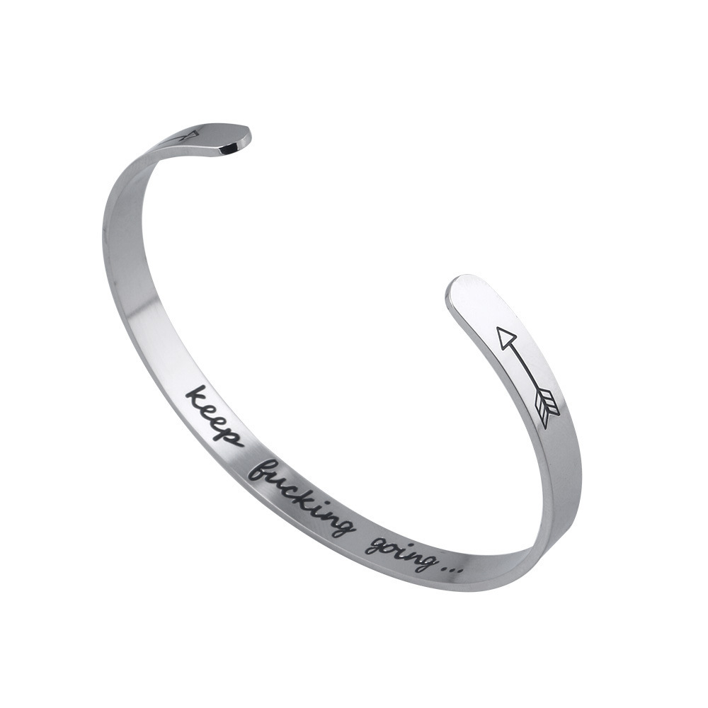 keep fucking going Stainless Steel Bracelet