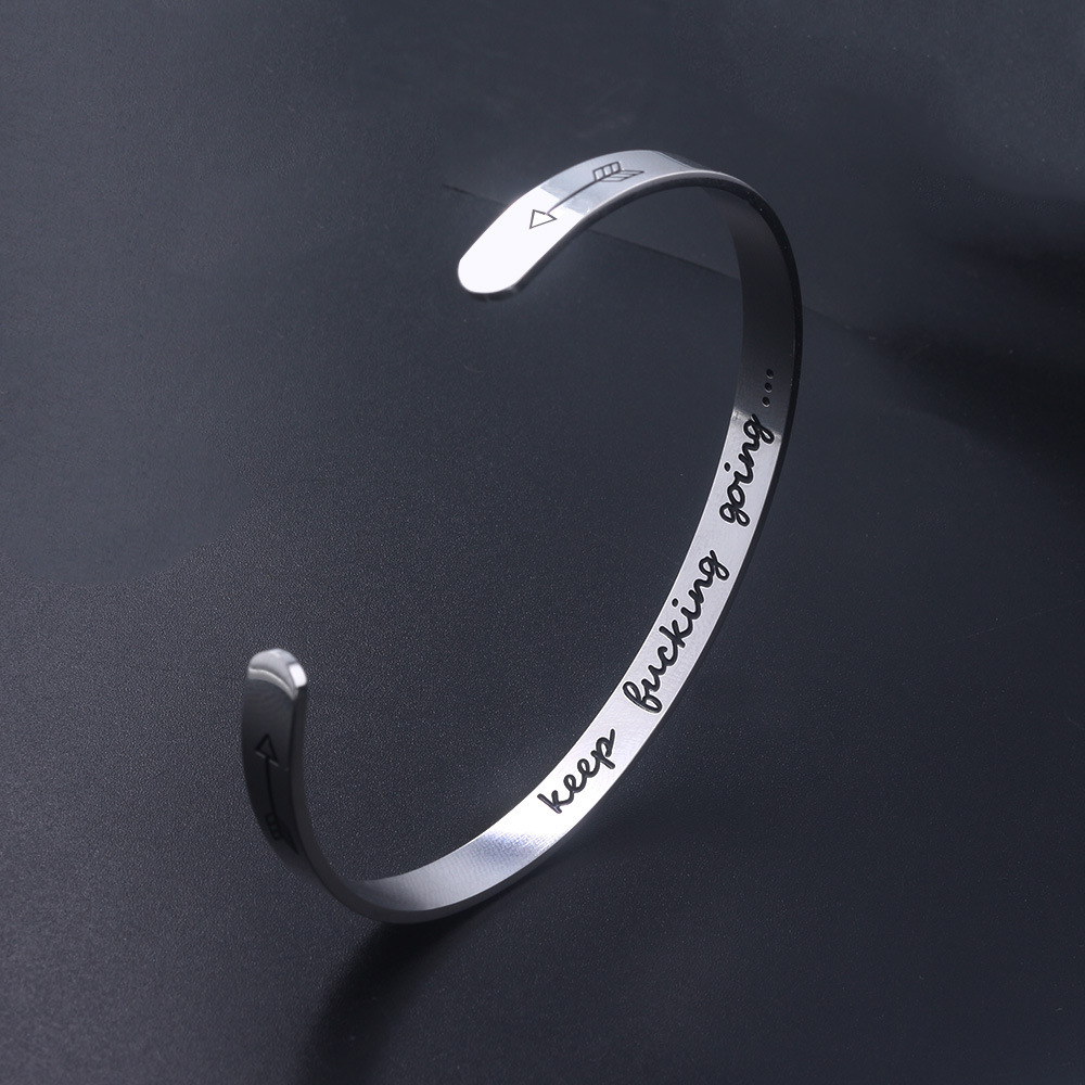 keep fucking going Stainless Steel Bracelet