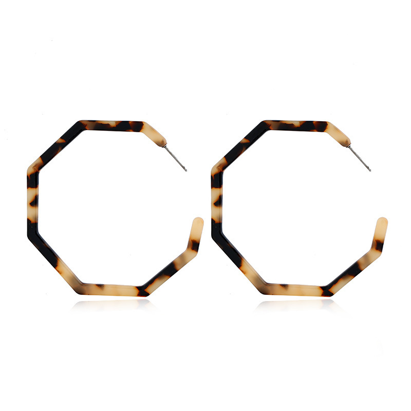 Fashion Geometric Octagon Hexagon Hoop Earrings for Women Girls