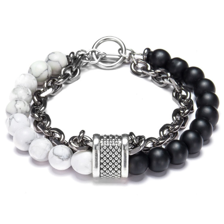 Stainless steel  Natural Gem Stone 8MM Beads  bracelet