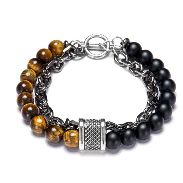 Stainless steel  Natural Gem Stone 8MM Beads  bracelet