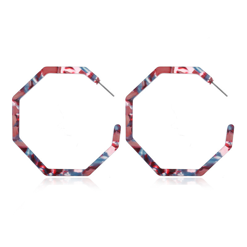 Fashion Geometric Octagon Hexagon Hoop Earrings for Women Girls