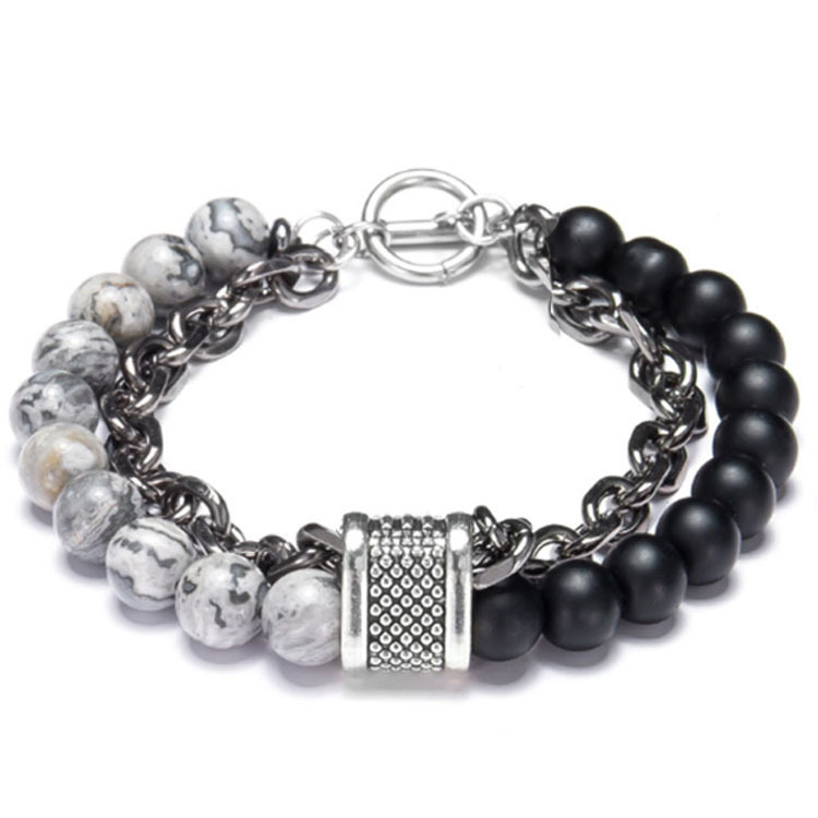 Stainless steel  Natural Gem Stone 8MM Beads  bracelet
