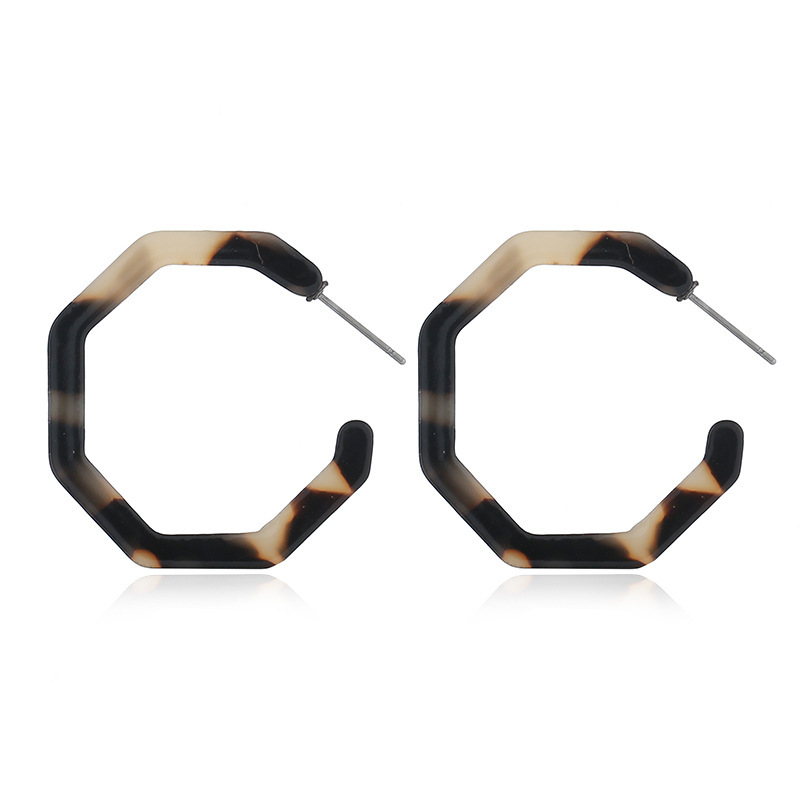 Fashion Geometric Octagon Hexagon Hoop Earrings for Women Girls