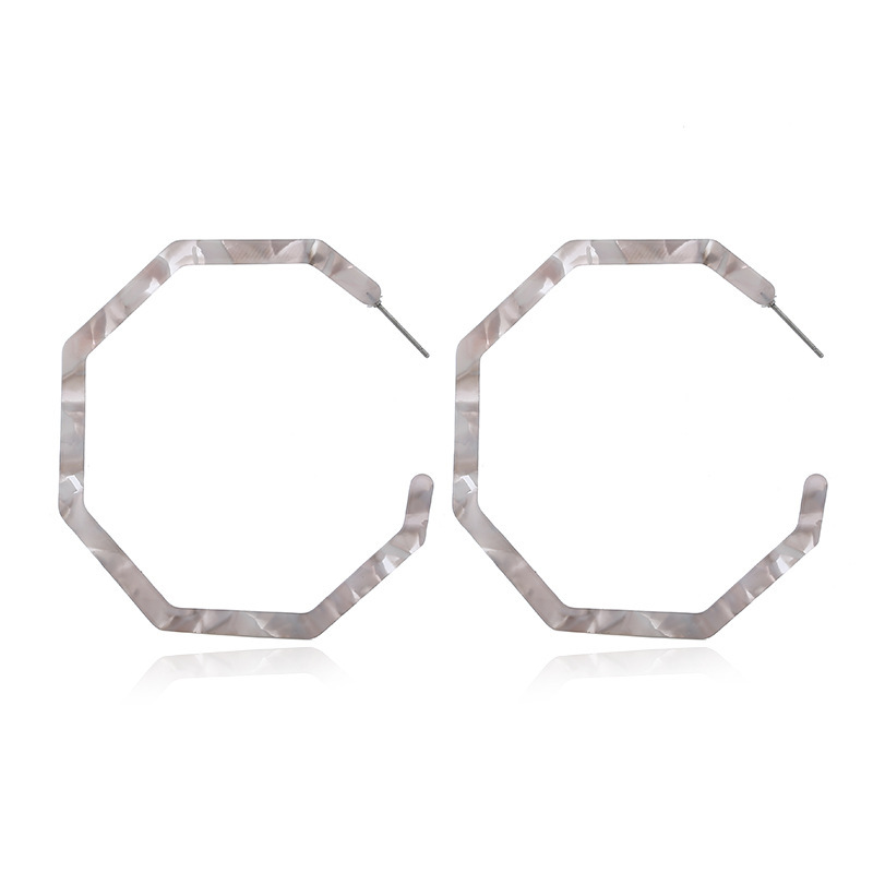 Fashion Geometric Octagon Hexagon Hoop Earrings for Women Girls