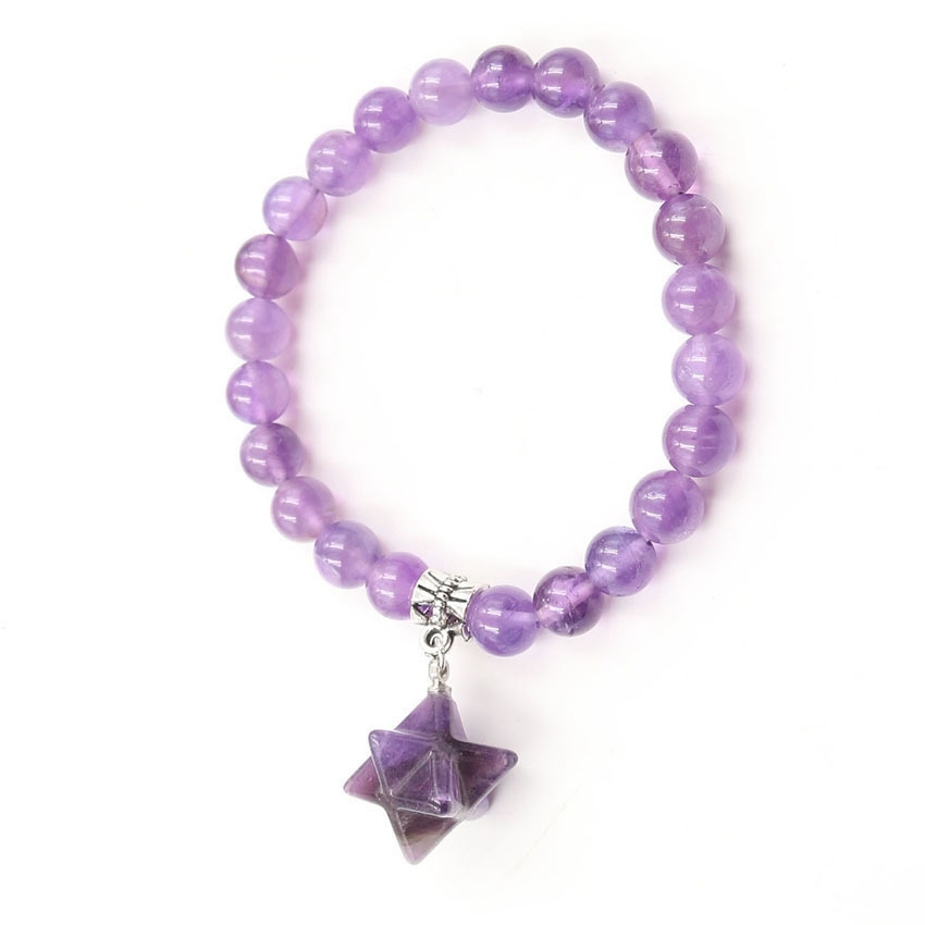 8 Stars  Stone Bracelet for Unisex, Stretchy 7 Chakra Wrist Bracelet for Women and Men