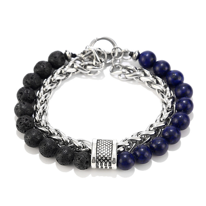 Stainless steel  Natural Gem Stone 8MM Beads  bracelet