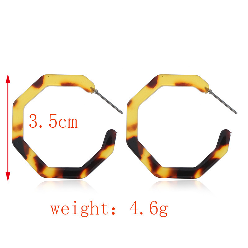 Fashion Geometric Octagon Hexagon Hoop Earrings for Women Girls