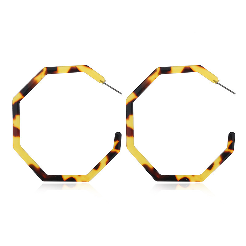 Fashion Geometric Octagon Hexagon Hoop Earrings for Women Girls