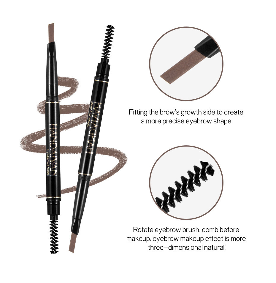 Eyebrow Pencil  Waterproof Smudge-proof Brow Pencil with Brow Brush, Automatic Eye Brow Makeup by SEILANC, Dark Brown