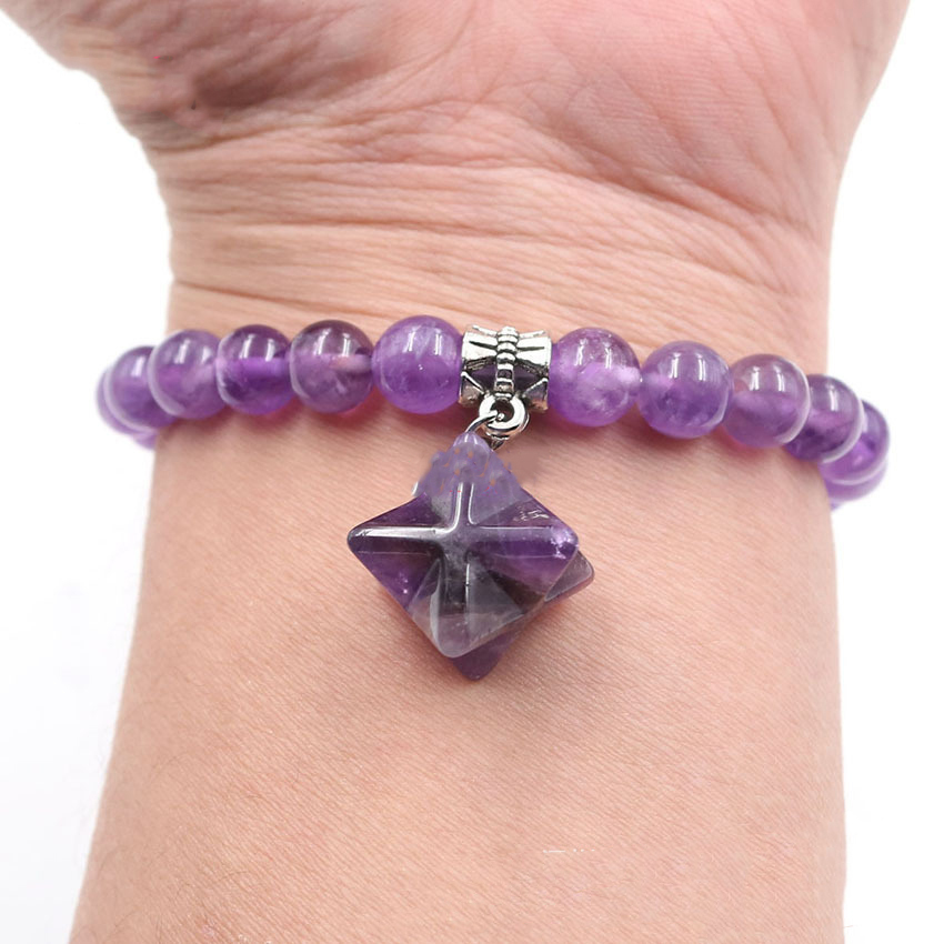 8 Stars  Stone Bracelet for Unisex, Stretchy 7 Chakra Wrist Bracelet for Women and Men