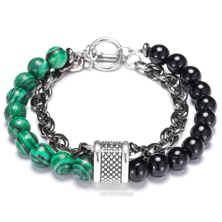 Stainless steel  Natural Gem Stone 8MM Beads  bracelet