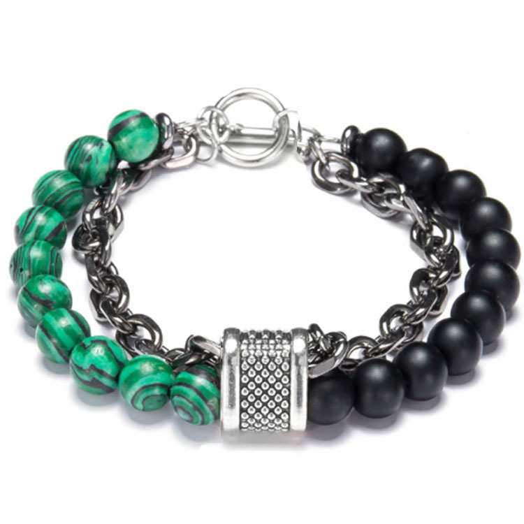 Stainless steel  Natural Gem Stone 8MM Beads  bracelet