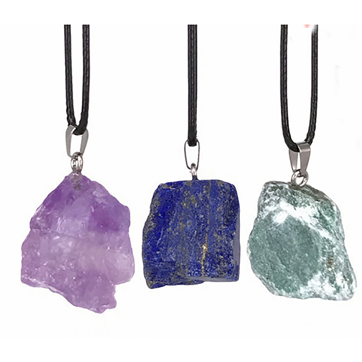Chakra Healing Raw Gemstones and Natural Clear Quartz Dowsing Pendulum Hexagonal Point Stones Pendant