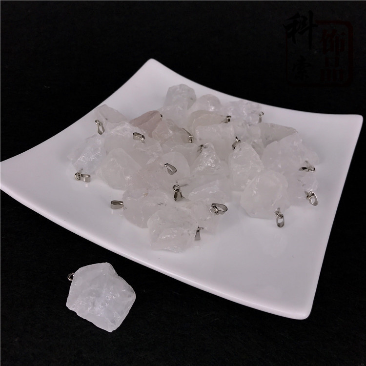 Chakra Healing Raw Gemstones and Natural Clear Quartz Dowsing Pendulum Hexagonal Point Stones Pendant
