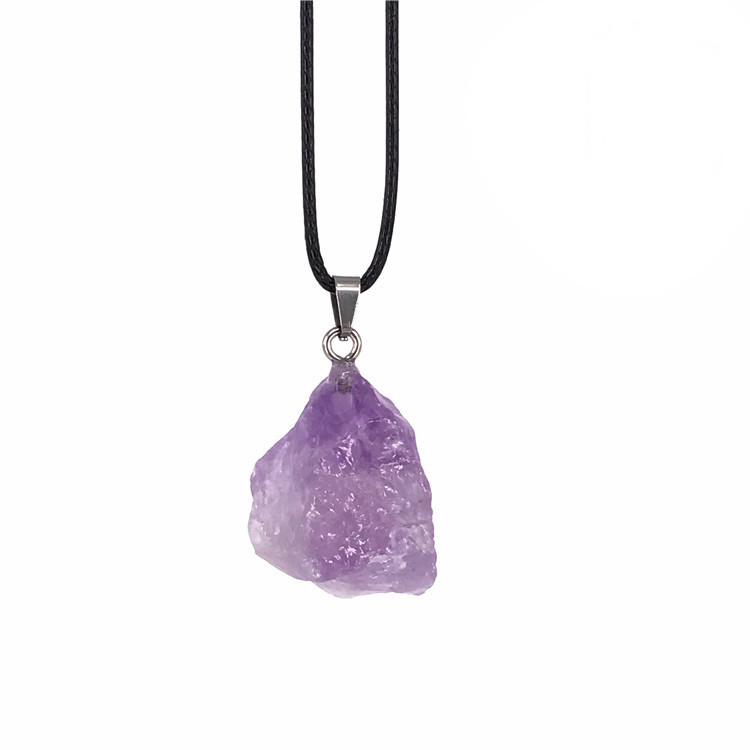 Chakra Healing Raw Gemstones and Natural Clear Quartz Dowsing Pendulum Hexagonal Point Stones Pendant