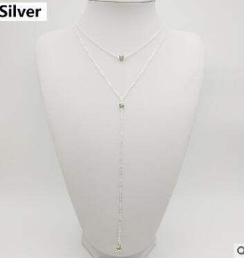 Gold Silver Alloy Chams Y Crystal Necklace for women Girl Choker