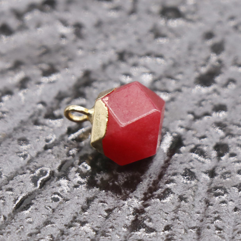 Natural Carved Stone Octagonal Pendant