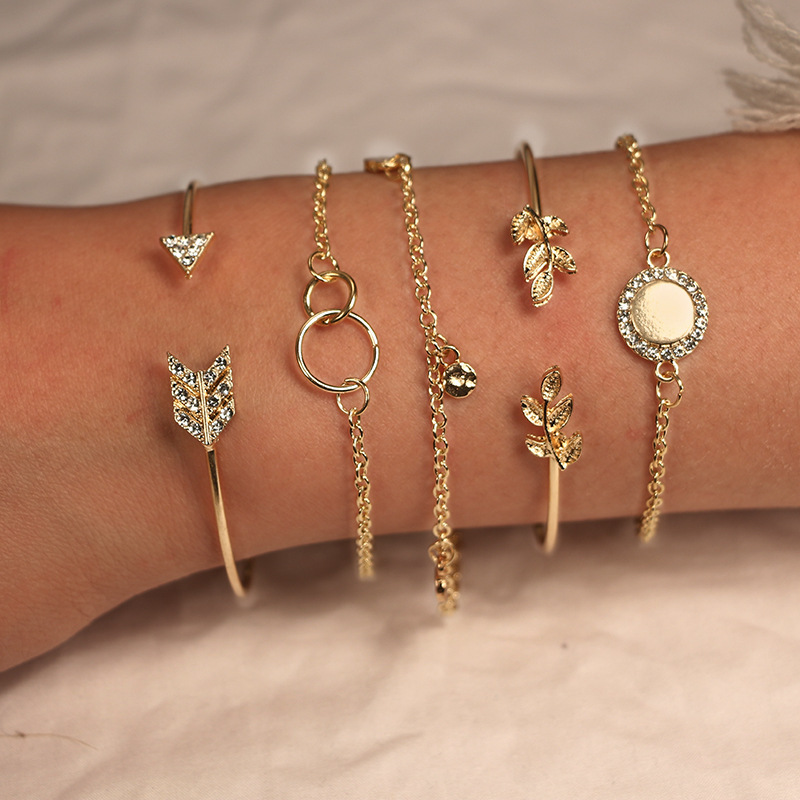 5pcs/Set Love Pentagram Moon Star Bracelets Women Bling Crystal Earth Beads Anklets Summer Jewelry Set