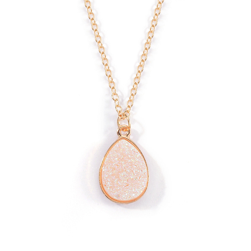 Crystal Pendant Necklace Women Druzy Gold Plated Chain Accessories for Female