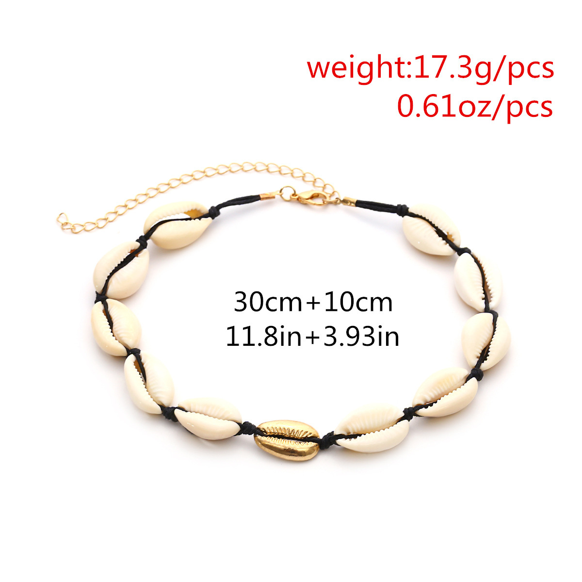 Natural Cowrie Shell Choker Necklace Gold-Plated Sea Shell Necklace Adjustable Cowry Charms Gilded Beaded Cord Rope Hemp Necklace Handmade Boho Beach