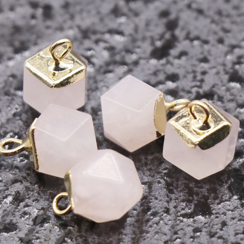 Natural Carved Stone Octagonal Pendant