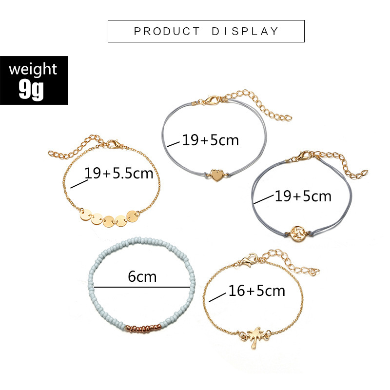 Women's Fashion Multilayer Hollow Circle Flower Lotus Faux Gem Chain Bracelet