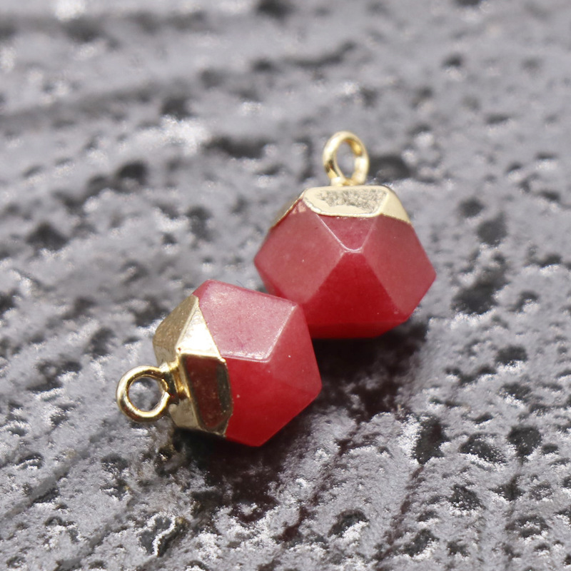 Natural Carved Stone Octagonal Pendant