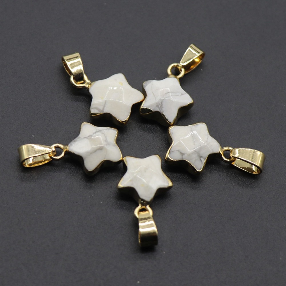 14MM Craved Stars Pendant Necklace with Gold Chain