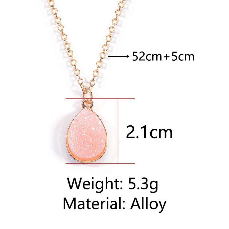 Crystal Pendant Necklace Women Druzy Gold Plated Chain Accessories for Female