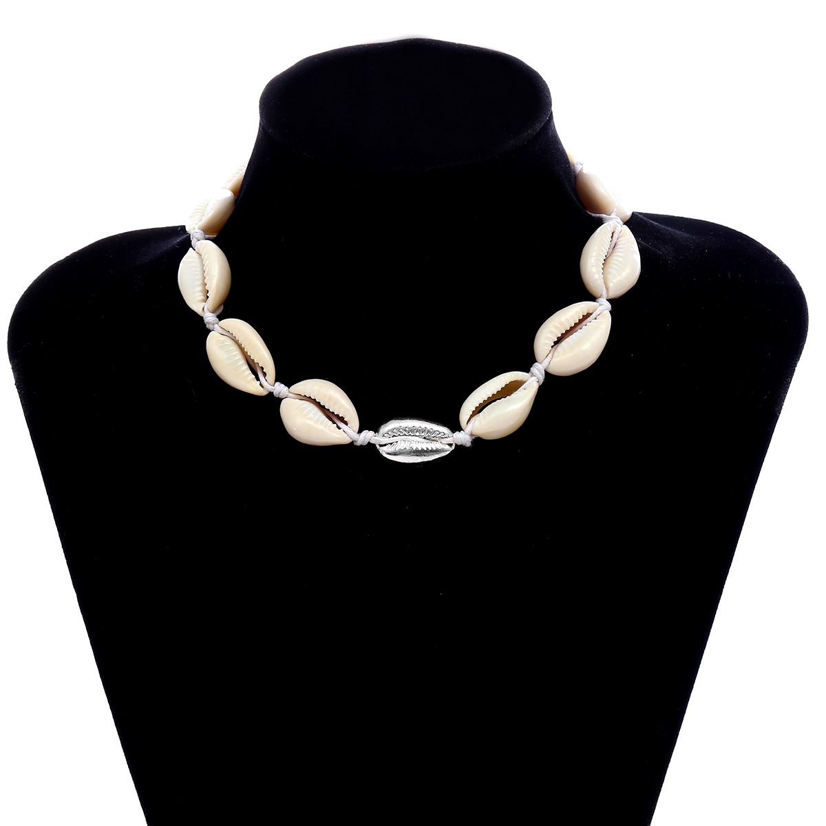 Natural Cowrie Shell Choker Necklace Gold-Plated Sea Shell Necklace Adjustable Cowry Charms Gilded Beaded Cord Rope Hemp Necklace Handmade Boho Beach